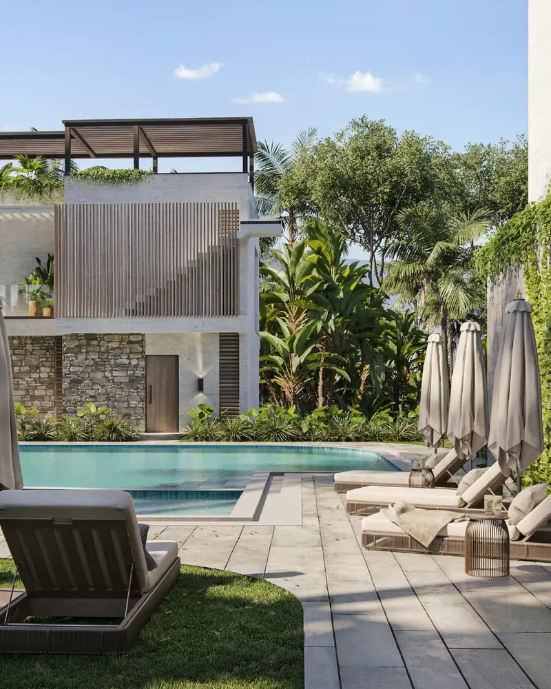 Pool and loungers