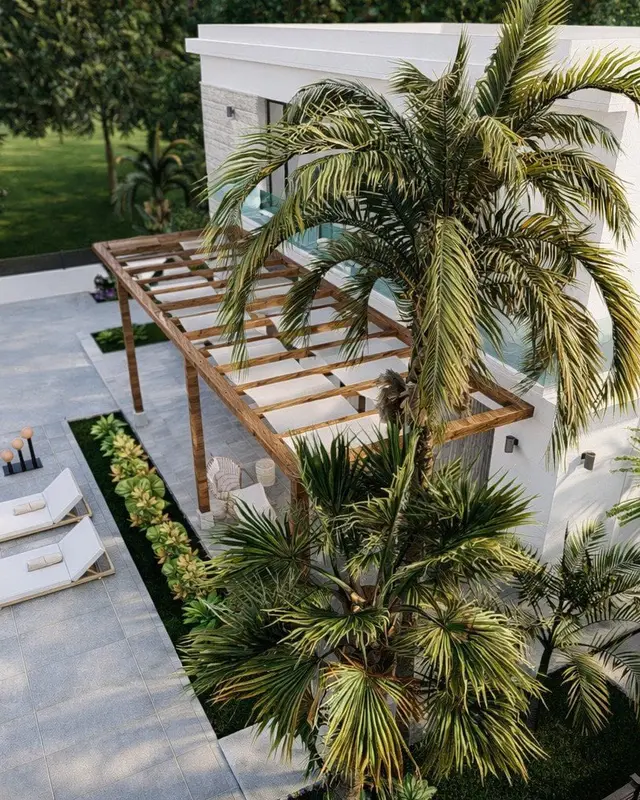 Pool und Palmen