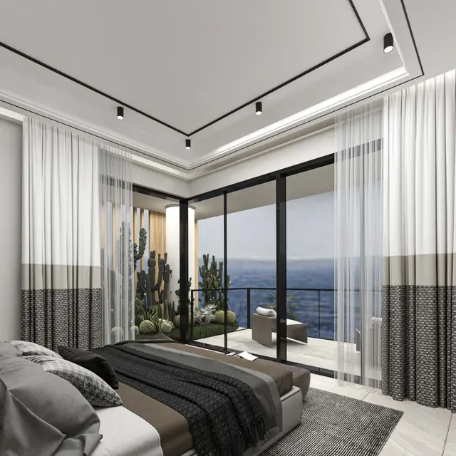 Schlafzimmer mit Meerblick